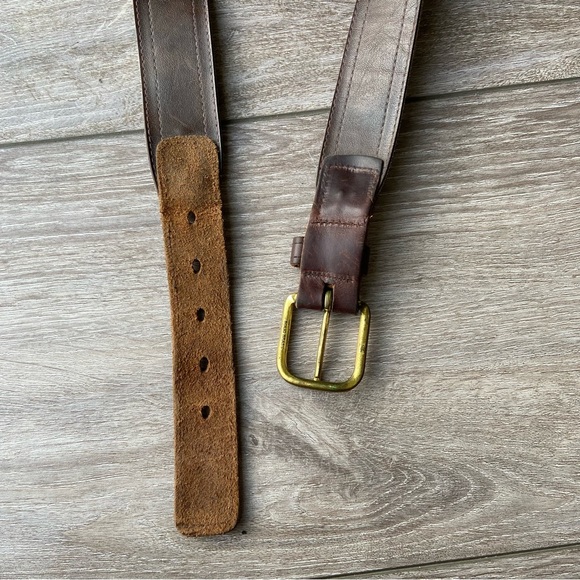 Vintage Levi’s Orange Tab Solid Brass Buckle Leather Belt - Picture 11 of 15